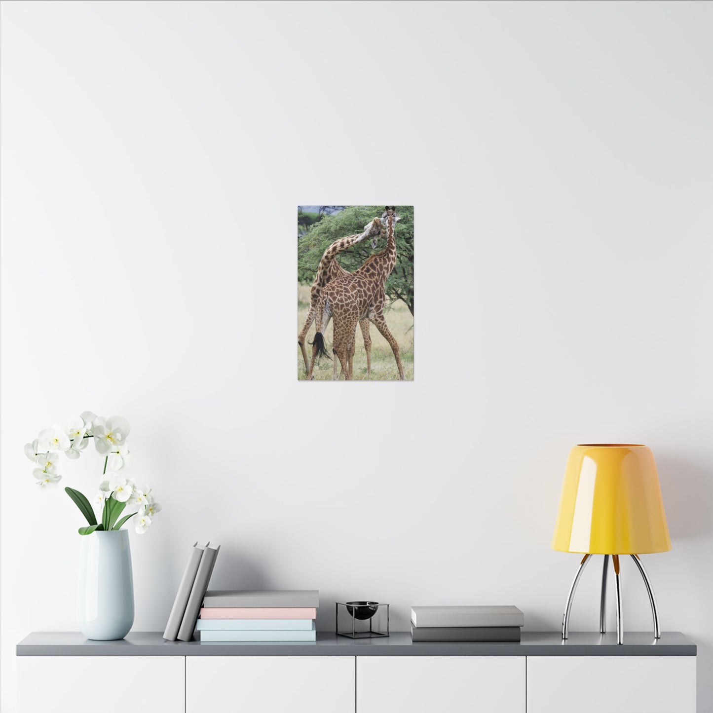 Giraffe Fight Canvas