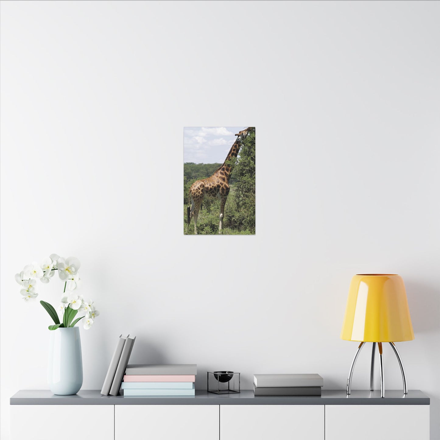 Giraffe Eating Canvas