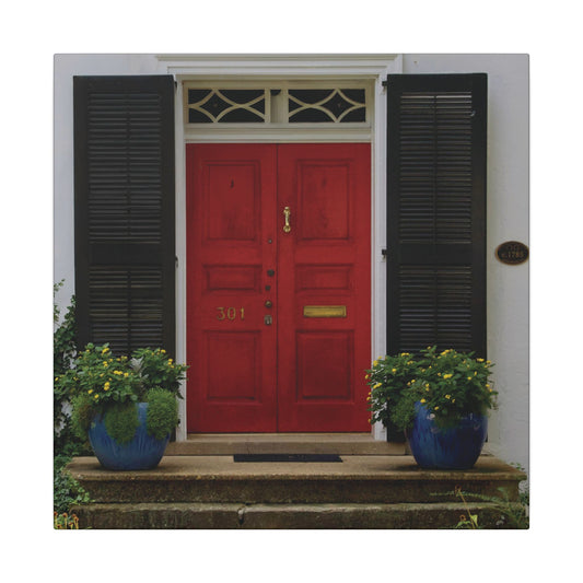 Painted Red Door Canvas
