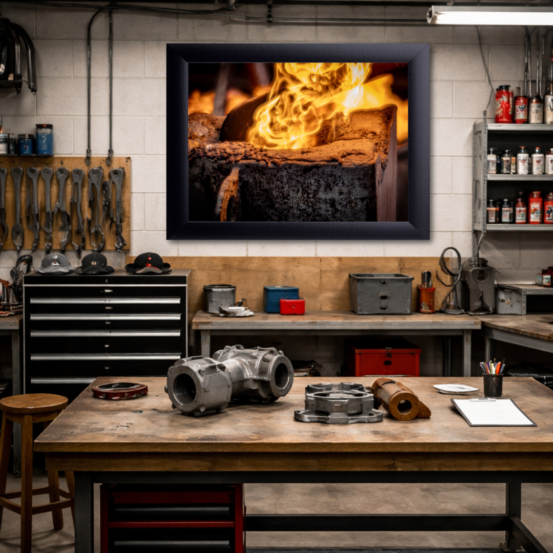 Flame Edge | Industrial Foundry Wall Art Print